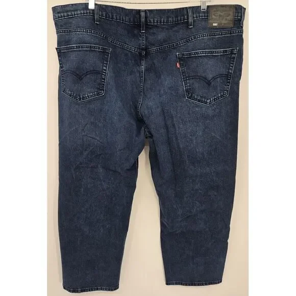 Levis 550 Jeans Mens 54x30 Dark Blue‎ Wash Relaxed Stretch - Picture 3 of 8